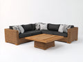Divani da esterno - Polyrattan-Tessuto - 250x250x78 cm - Marrone miele-Antracite - Stile contemporaneo