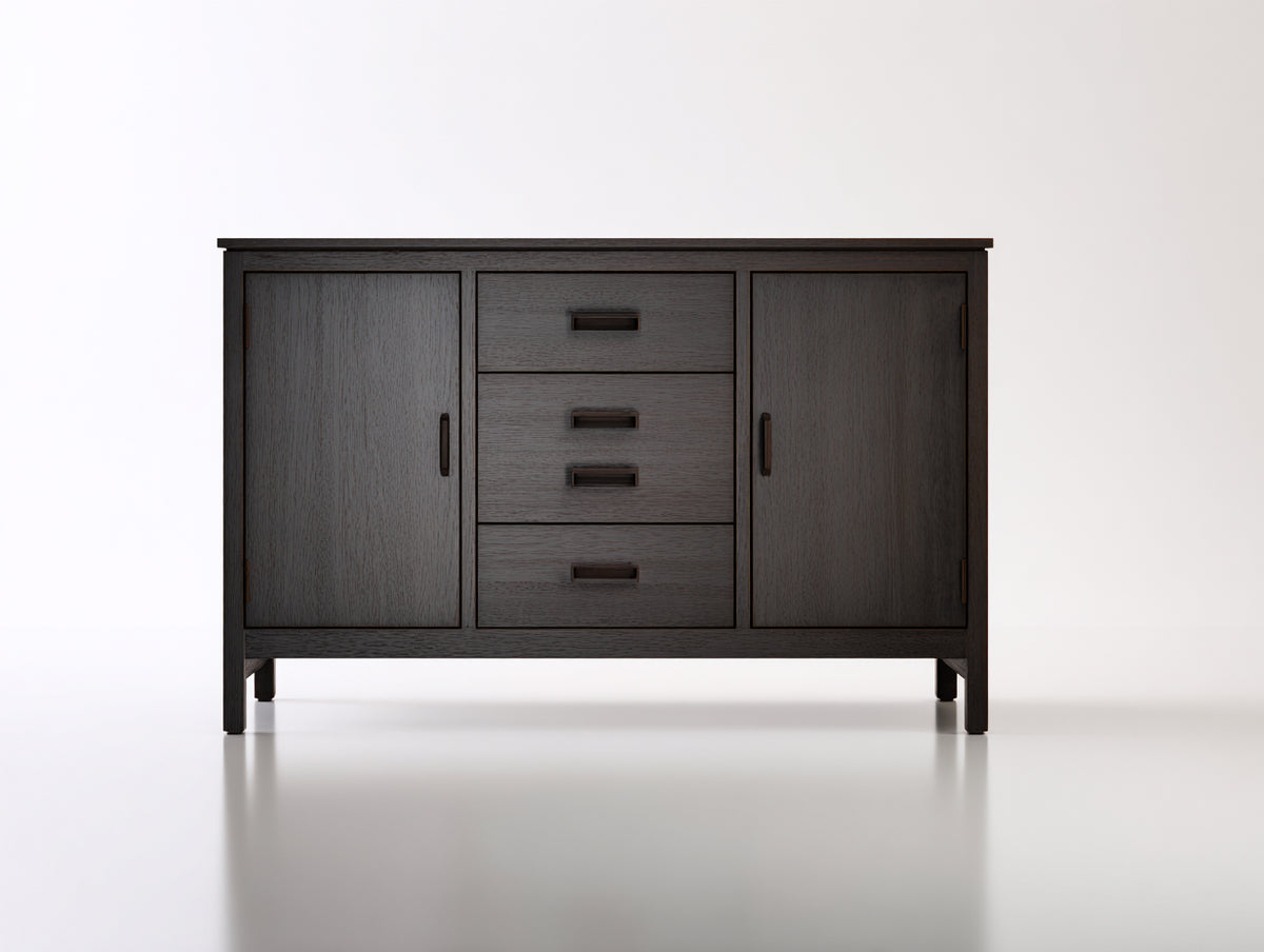 Mobile ingresso - Legno-Metallo - 130x40x88 cm - Marrone scuro - Classico contemporaneo