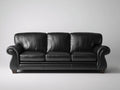 Divani a 3 posti - Similpelle - 210x90x88 cm - Nero - Stile classico