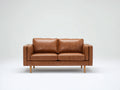 Divano a due posti - Similpelle-Legno - 172x85x80 cm - Cognac - Stile Mid-Century moderno