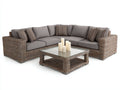 Divani da esterno - Polyrattan-Tessuto - 246x246x78 cm - Marrone tortora-Grigio tortora - Stile contemporaneo
