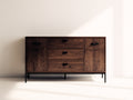 Mobile ingresso - Legno-Metallo - 150x40x80 cm - Marrone scuro-Nero - Industriale moderno
