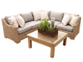 Divani da esterno - Polyrattan-Tessuto - 242x242x78 cm - Beige-Greige - Stile contemporaneo