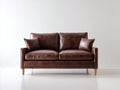 Divano a due posti - Similpelle-Legno - 176x87x84 cm - Marrone - Stile Mid-Century moderno