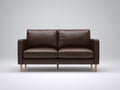 Divano a due posti - Similpelle-Legno - 176x86x84 cm - Marrone scuro - Stile moderno