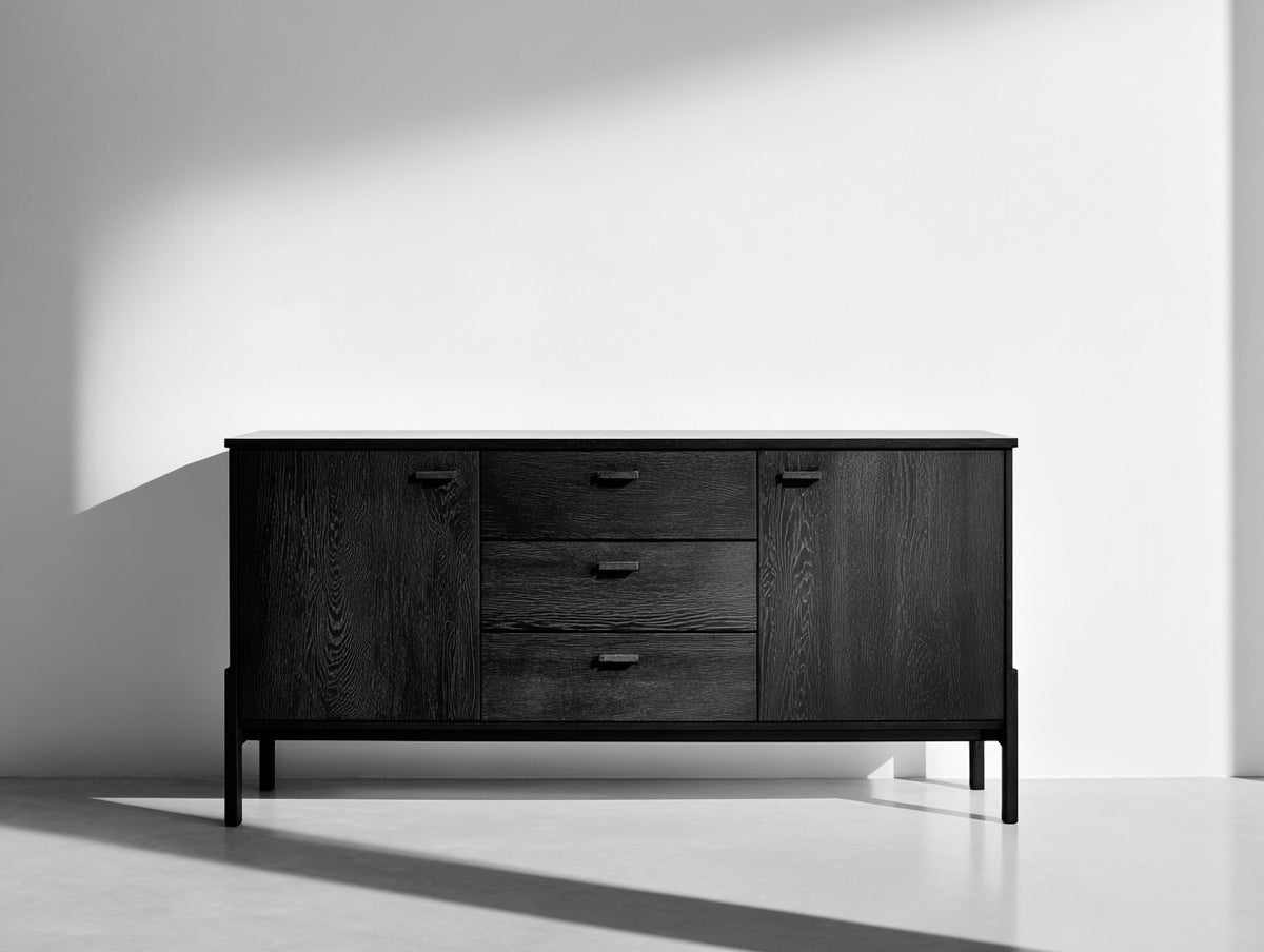 Mobile ingresso - Legno ingegnerizzato-Metallo - 160x40x80 cm - Nero - Moderno