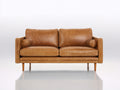 Divano a due posti - Similpelle-Legno - 178x86x82 cm - Cognac - Stile Mid-Century moderno