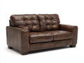 Divano a due posti - Similpelle-Legno - 170x92x90 cm - Marrone scuro - Stile classico