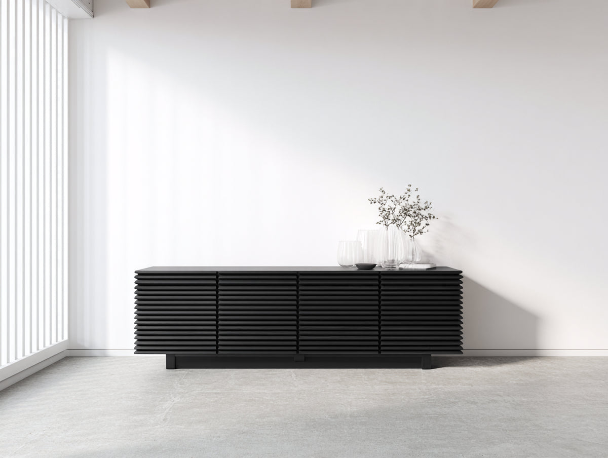 Mobile ingresso - Legno ingegnerizzato - 180x42x70 cm - Nero - Contemporaneo minimalista