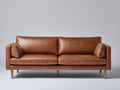 Divano a due posti - Similpelle-Legno - 188x86x82 cm - Cognac - Stile Mid-Century moderno