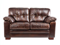 Divano a due posti - Similpelle-Legno - 168x94x92 cm - Marrone scuro - Stile classico