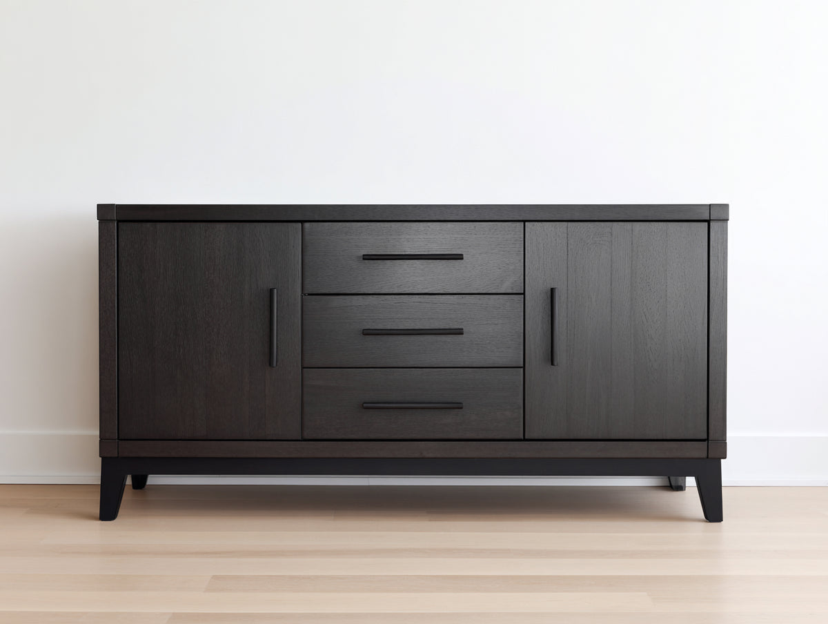 Mobile ingresso - Legno ingegnerizzato-Metallo - 150x42x80 cm - Nero - Moderno contemporaneo