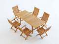 Set da pranzo da esterno - Legno - 180x90x75 cm - Naturale - Stile classico