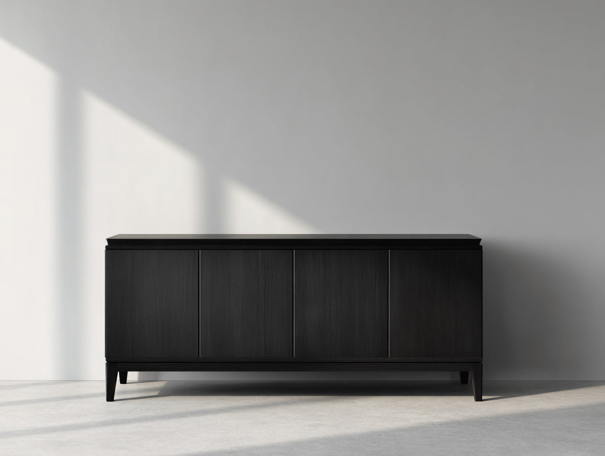 Mobile ingresso - Legno - 160x42x76 cm - Nero - Minimalista moderno