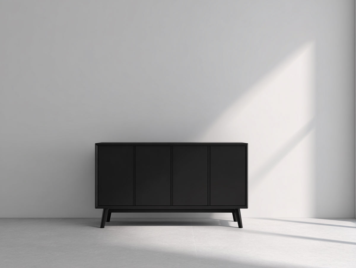 Mobile ingresso - Legno ingegnerizzato - 120x38x70 cm - Nero - Minimalista moderno